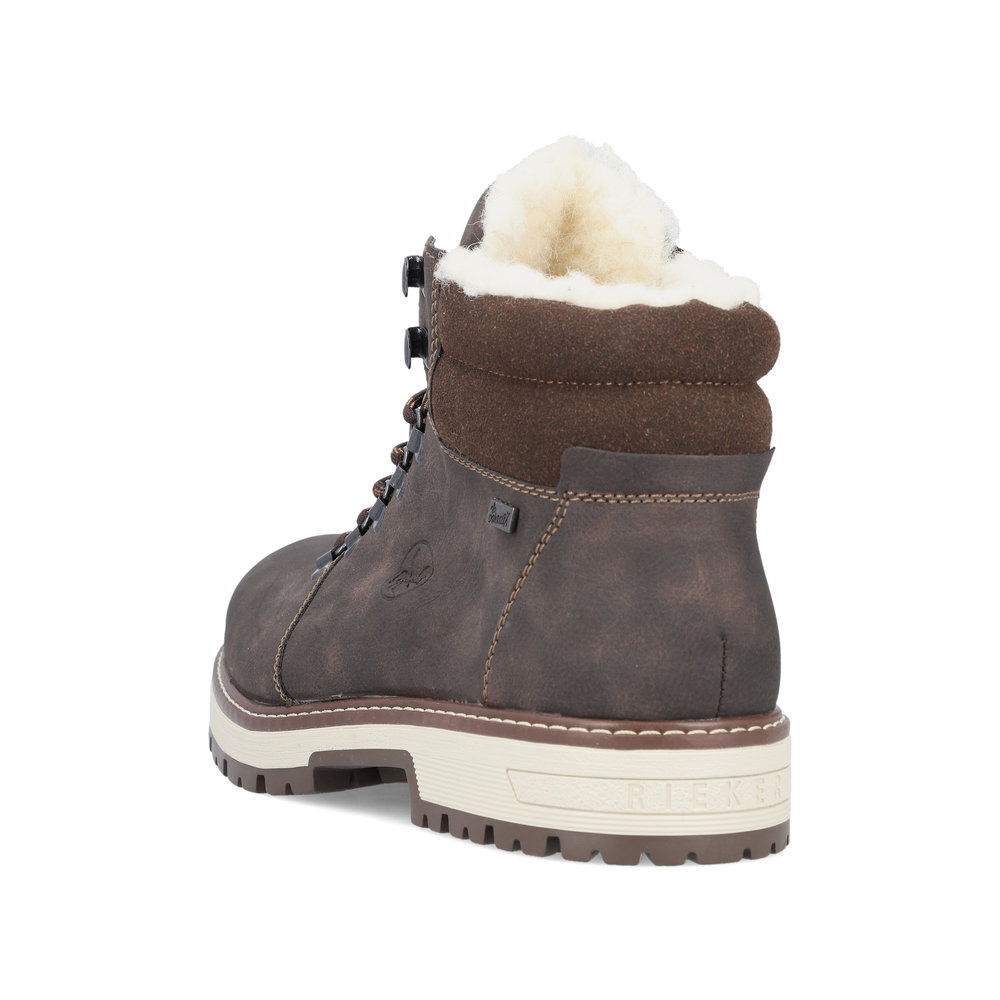 Takaa kuvattu vedenpitävä Rieker F8333-25 miesten nilkkuri, ruskea