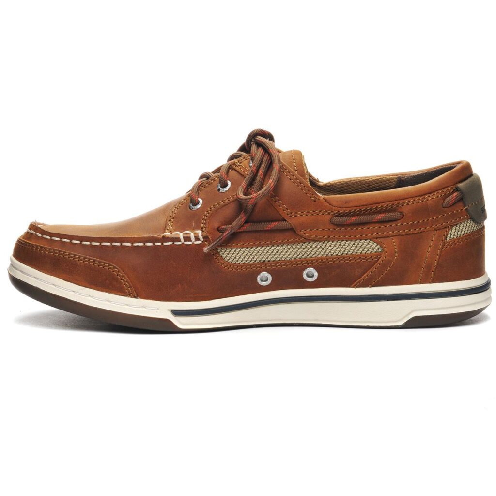 Sebago Triton Three Eyelets NBK – Scarpe Da Barca Uomo – Pelle Nabuk Cerata – Cucitura A Mano – Suola Antiscivolo