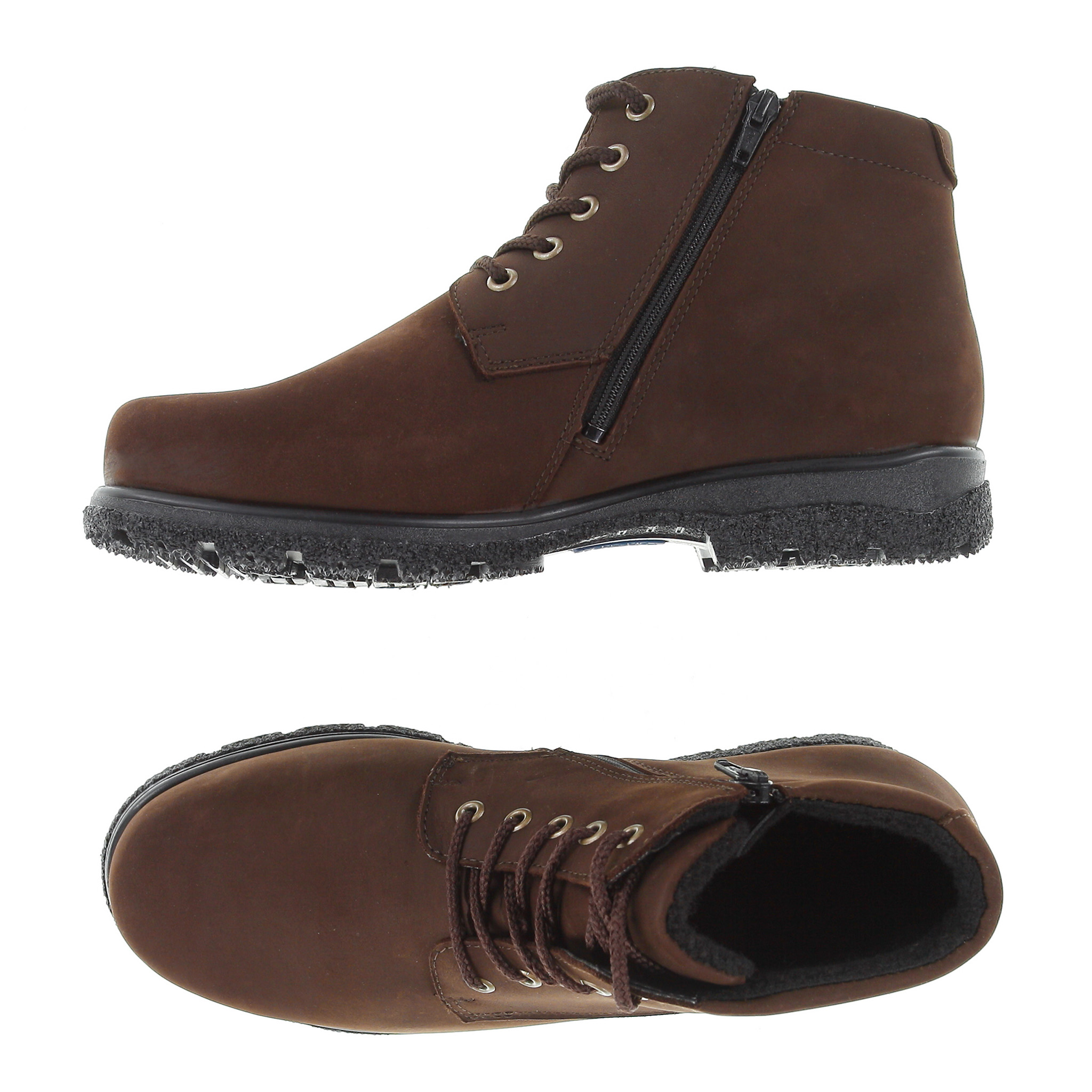 NIETOS XW Miesten Talvinilkkuri – Ruskea Nupukkinahkainen Leveälestinen Nilkkuri - Image 3