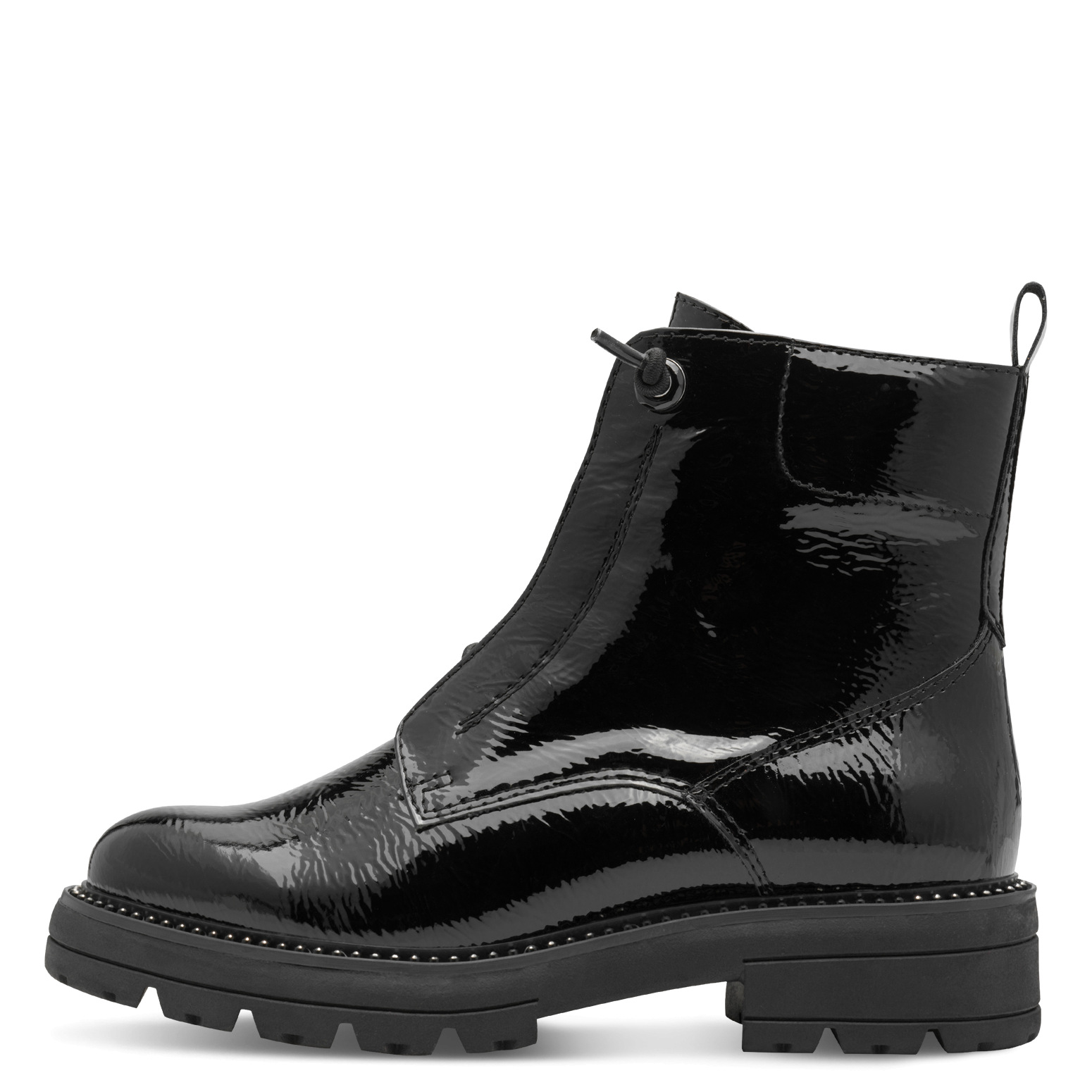 Marco Tozzi musta kiiltonahkainen maihari sivusta