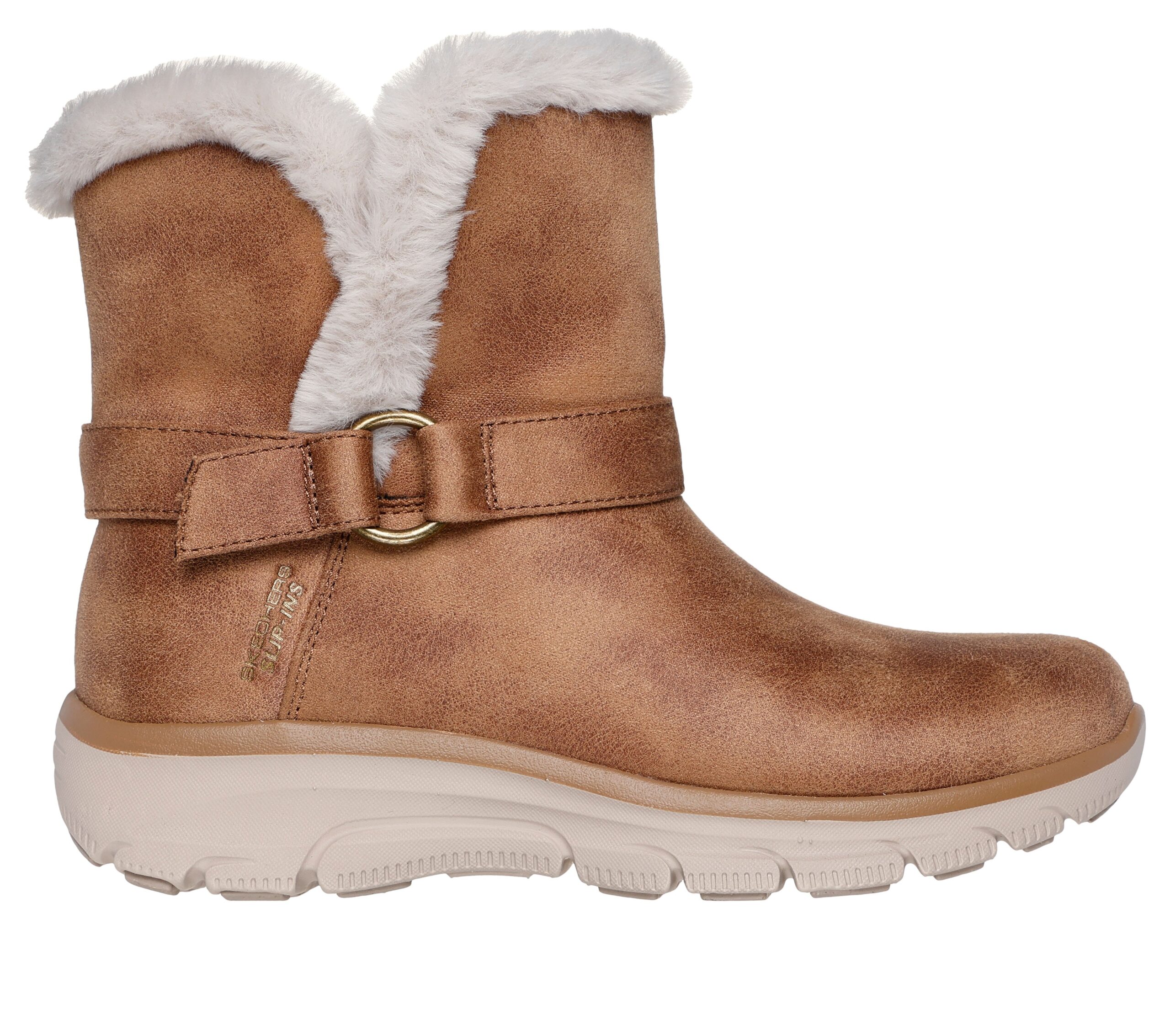 Skechers 168045 Slip-Ins Relaxed Fit nilkkurit, sivuprofiili chestnut.