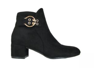 Musta Duffy 97-20322 01 -nilkkuri, jossa matala korko ja vetoketju kiinnitys.