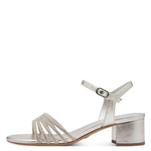 Tamaris Sandaalit Platinum - Metallinhohtoinen nahkapäällinen
