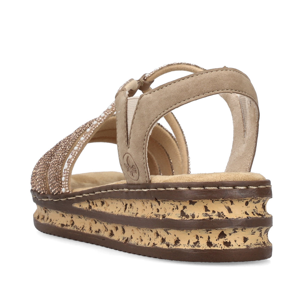 Rieker 62977 Naisten Sandaalit - Keilakorko ja nahkapäällinen - Image 4