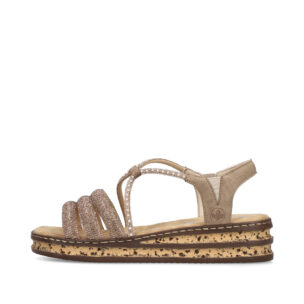 Rieker 62977 Naisten Sandaalit - Keilakorko ja nahkapäällinen