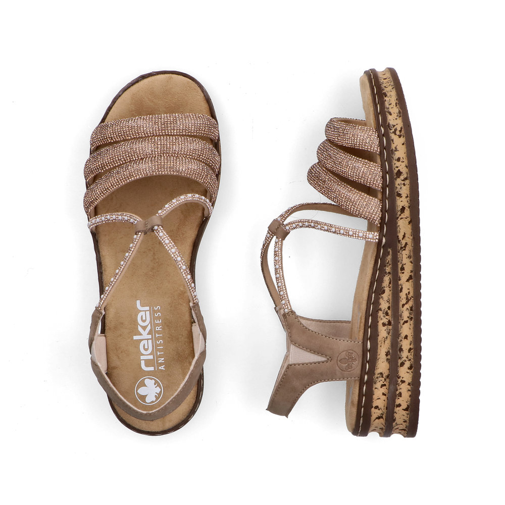 Rieker 62977 Naisten Sandaalit - Keilakorko ja nahkapäällinen - Image 9