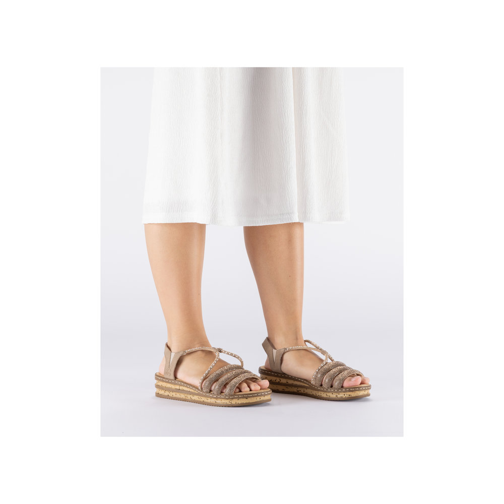 Rieker 62977 Naisten Sandaalit - Keilakorko ja nahkapäällinen - Image 10