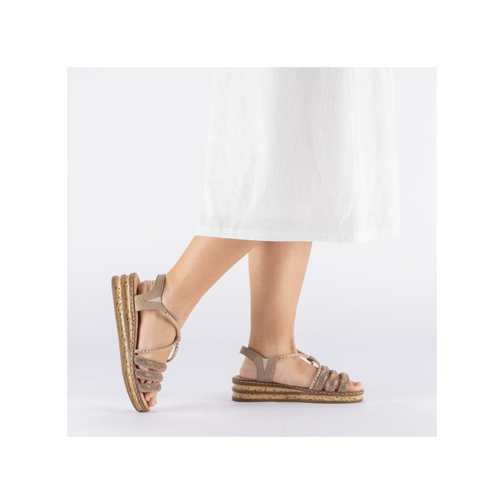 Rieker 62977 Naisten Sandaalit - Keilakorko ja nahkapäällinen - Image 11