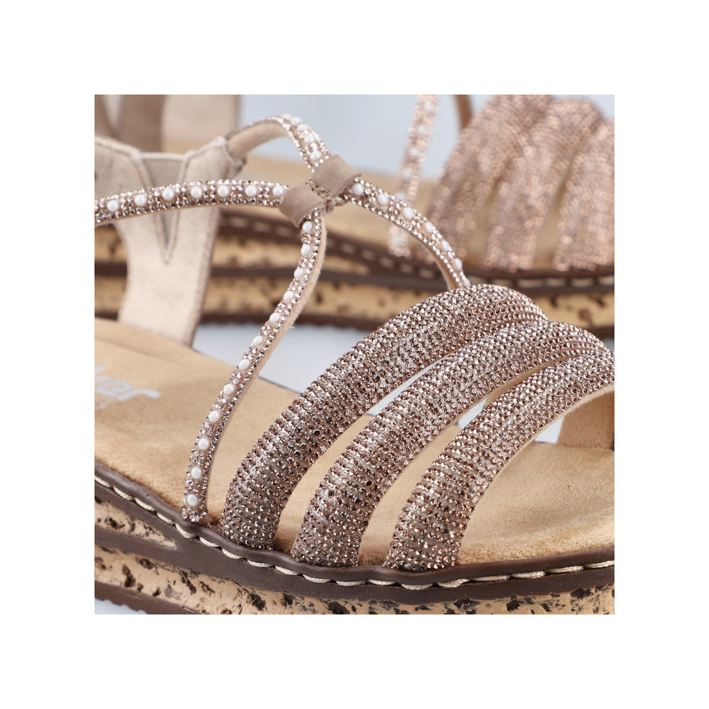 Rieker 62977 Naisten Sandaalit - Keilakorko ja nahkapäällinen - Image 13