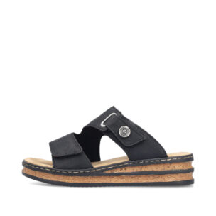 Rieker Sandaalit Naisten Kiilakorko - Musta nahkapintainen