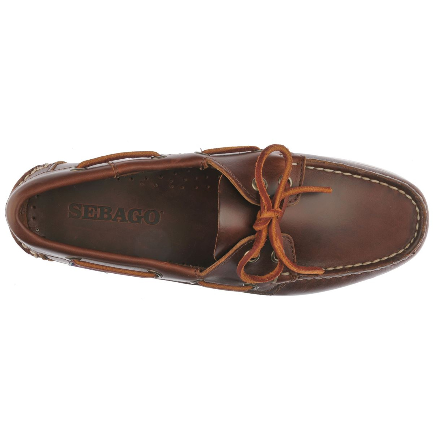 Sebago Docksides Portland purjehduskengät vahattu nahka ruskea - Image 3