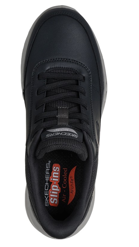 Skechers Slip-Ins Leather miesten liukukengät musta nahka - Image 4