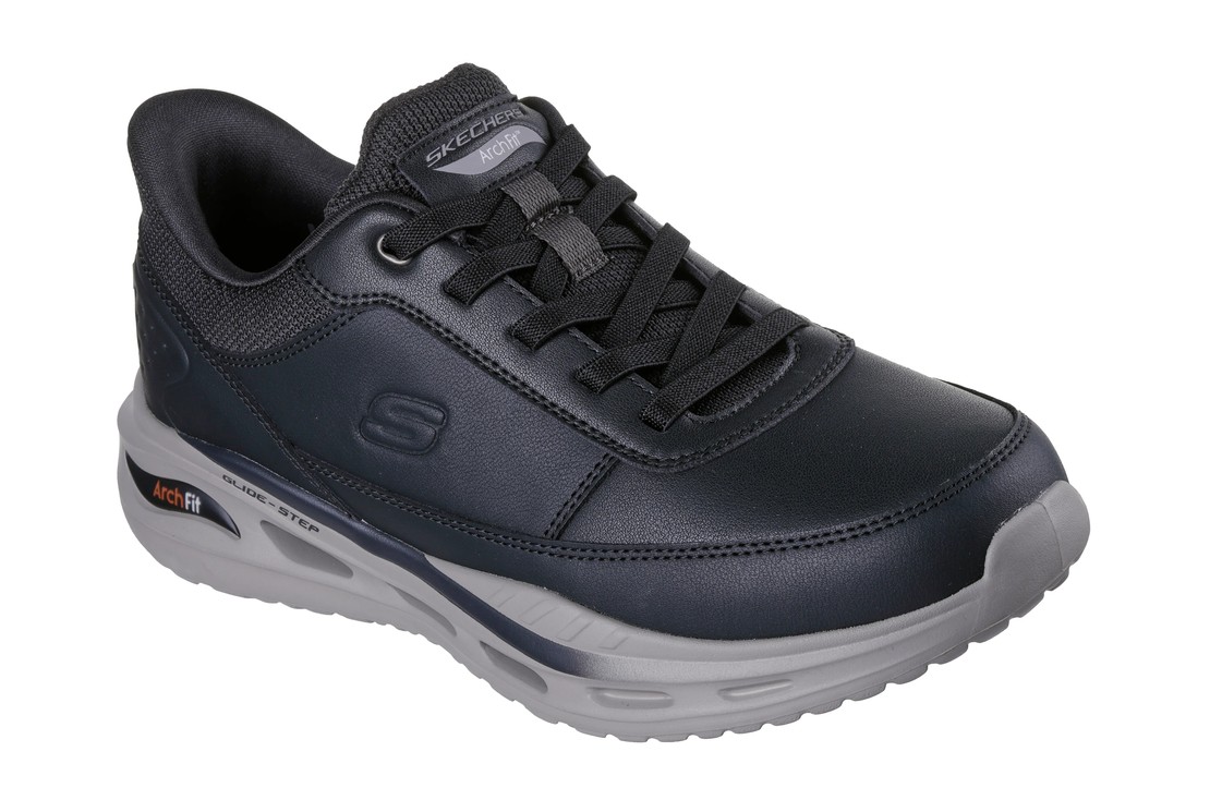 Skechers Slip-Ins Leather miesten liukukengät musta nahka - Image 2