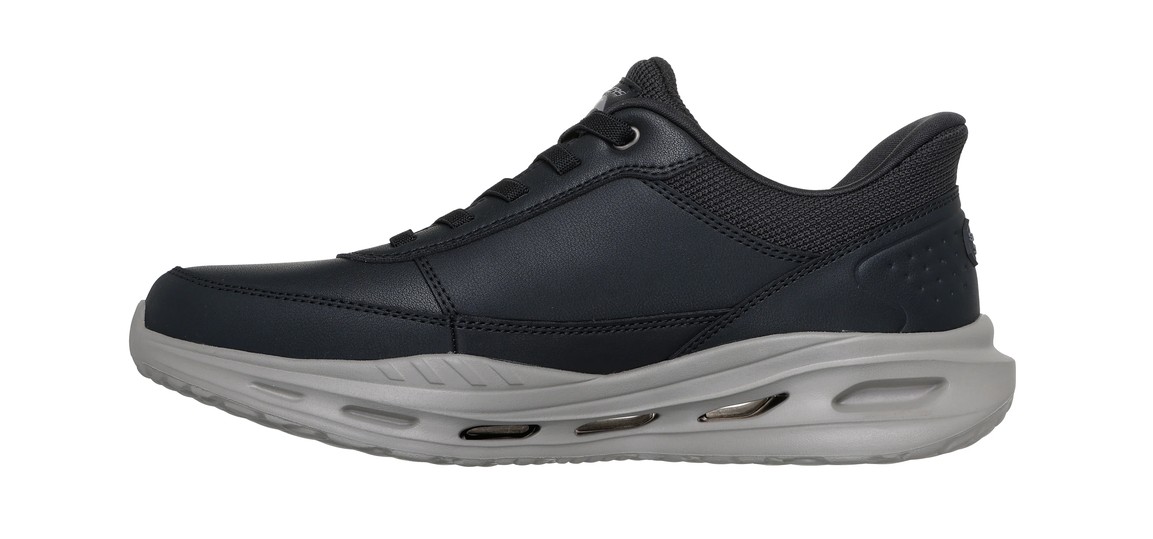 Skechers Slip-Ins Leather miesten liukukengät musta nahka - Image 3