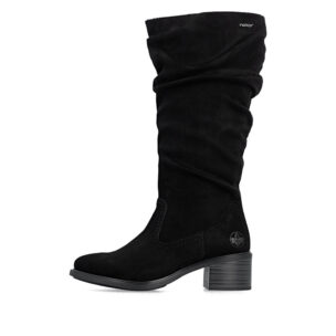 Rieker Boot Velvet Musta Naisten Saapas Velour-materiaalia