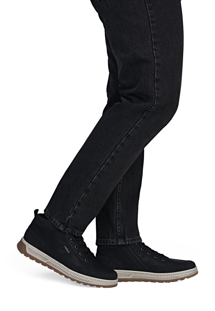 Rieker 37006-00 mustat nilkkurit leveällä lestillä - Image 12